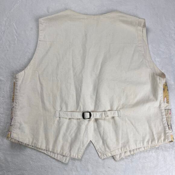 Embroidered Elephant Vintage Vest Women's size Medium-Large India Art Nature AOP - Picture 4 of 6